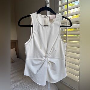 CINQ A SEPT Andrea Top Sleeveless Twist Detail Size S Ivory
